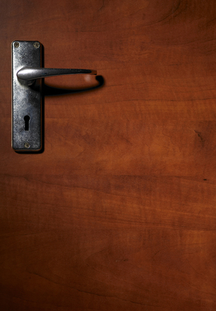 close up door handle on the doorの写真素材