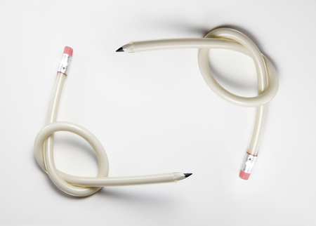 stock image of the pencil with knotの写真素材