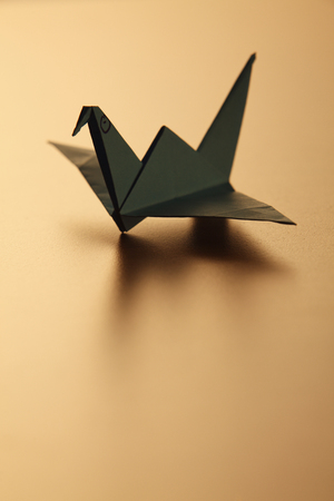 paper folded animal -origami birdの写真素材