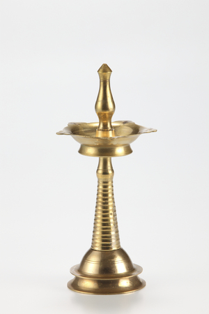 Close-up of a Diwali oil lamp standの写真素材