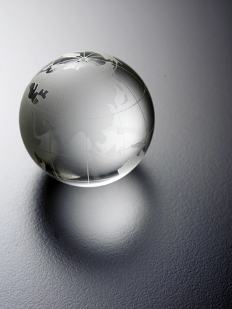Glass globe isolated on the background.の写真素材