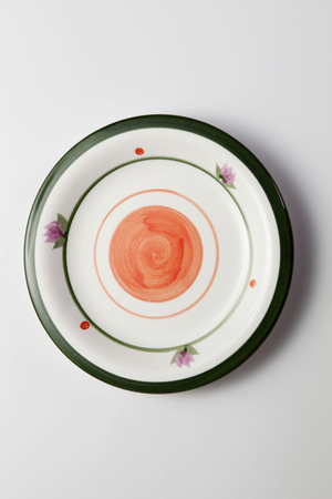 Clean white dinner plate with drop shadowの写真素材