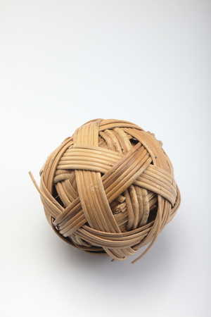 Sepak Takraw (kick volleyball) ball on plain backgroundの写真素材