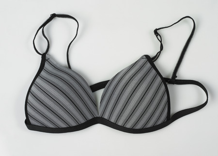 Black bra isolated on white background.の写真素材