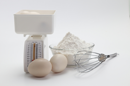 baking ingredient on the plain backgroundの写真素材