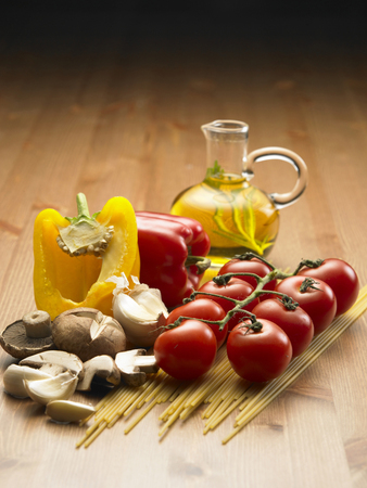 Stock image of speghetti's ingredients.の写真素材