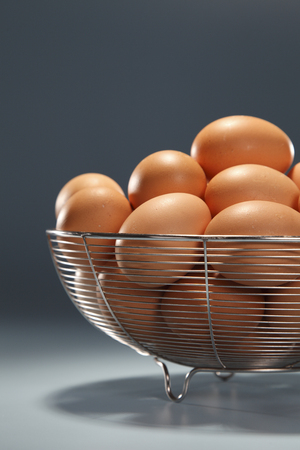 all the egg in one basketの写真素材