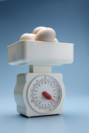stock image of the egg on the scaleの写真素材