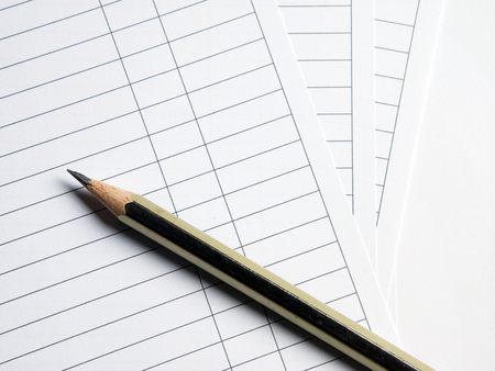 Close-up of a Pencil and Paperの写真素材