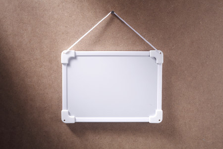 Plastic sign isolated on white background.の写真素材