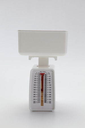 weighing scale on the plain backgroundの写真素材