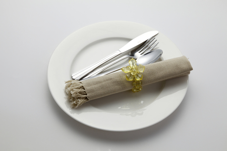 table setting of the dinnerwareの写真素材