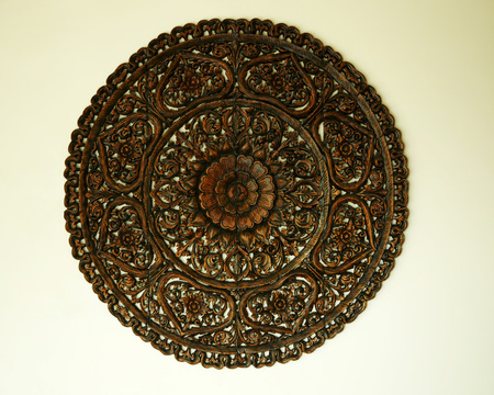 Carved wooden detailの写真素材