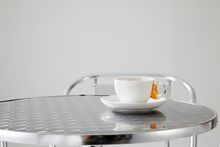 Morning tea on table [copy space on left]の写真素材
