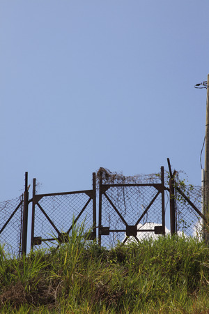 Factory gate that is locked.の写真素材