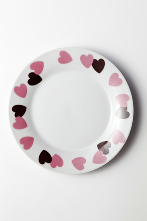 Clean white dinner plate with drop shadowの写真素材