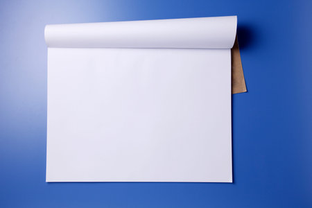 Drawing book isolated on the blue background.の写真素材
