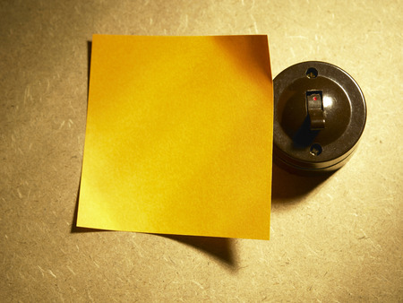 old light switch with note for massageの写真素材