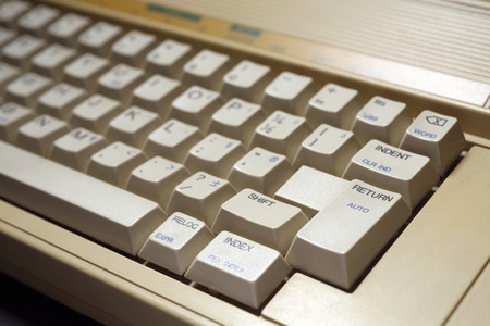 Typewriter isolated on the black background.の写真素材