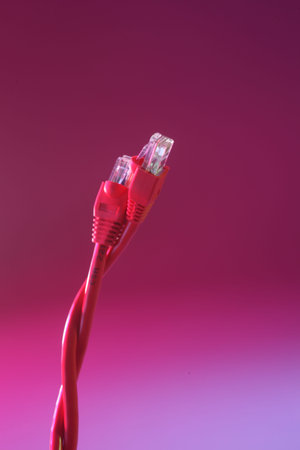 Close-up of computer modem cable