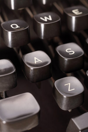 Antique typewriter, focus on keys