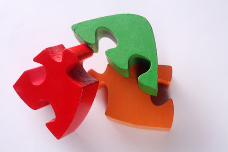 few pieces of puzzle blockの写真素材