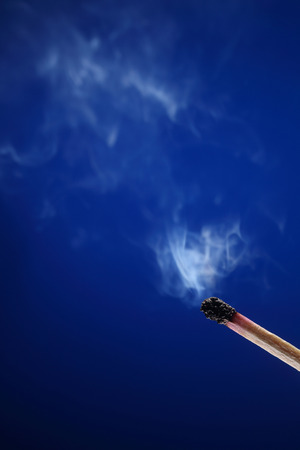 close up of Extinguished match smokingの写真素材