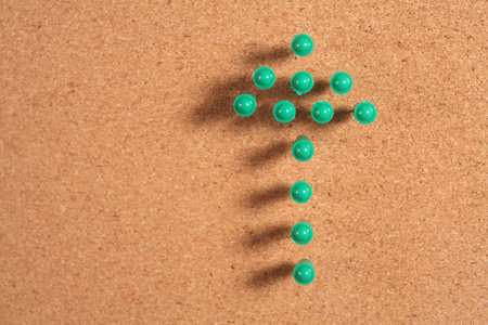 push pin form a arrow sign