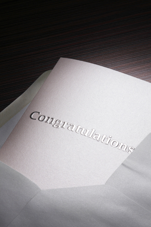 close up of the Congratulations Noteの写真素材