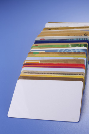 close up of Stack of Credit Cardsの写真素材