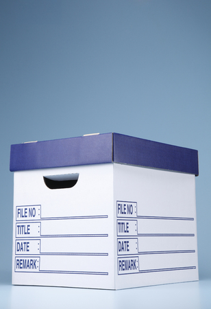 document box on the blue backgroundの写真素材
