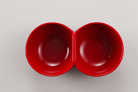 double bowl on the white backgroundの写真素材