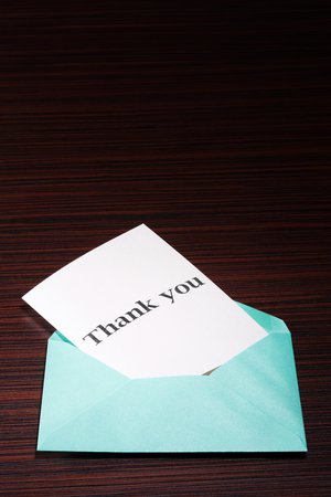Close up of Thank you cardの写真素材