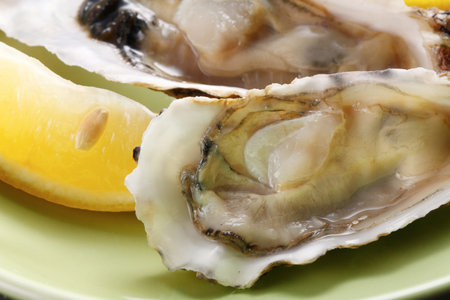 Close up of Oysters with Lemon