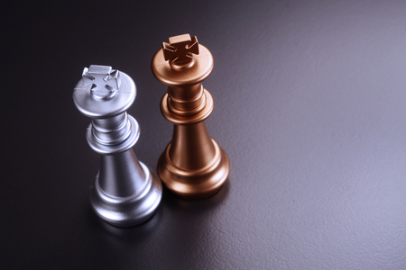 Gold and silver king side by sideの写真素材