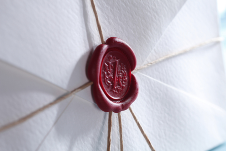close up of Wax sealed envelopeの写真素材