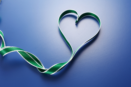 landyard forming a heart shapeの写真素材