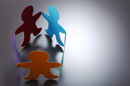 color paper chain with copy spaceの写真素材