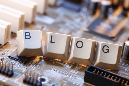 BLOG  letters on the mother boardの写真素材