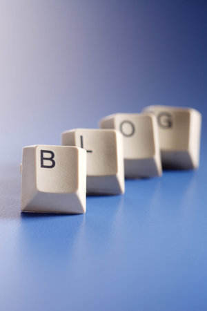 word blog on the blue background