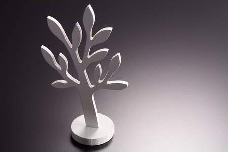 art and craf -white tree on the gray backgroundの写真素材