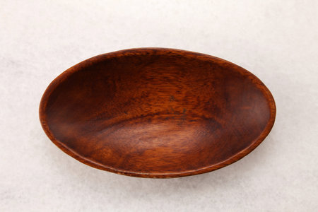 top view of the brown wooden plateの写真素材