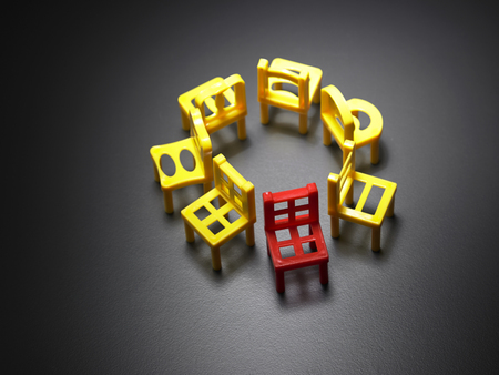 out standing  from the groupの写真素材