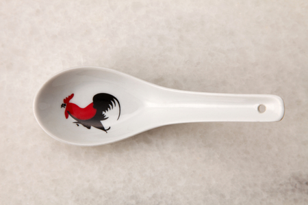 top view of the empty spoonの写真素材