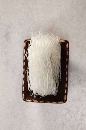 glass noodles on the saucerの写真素材