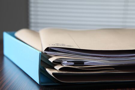 stacks of files waiting for solveの写真素材
