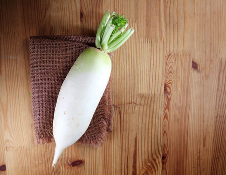 top view of the chinese radishの写真素材