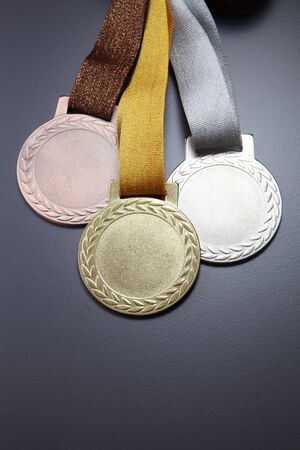 gold,silver and bronze medalsの写真素材