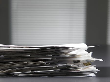 stack of the receipt on the deskの写真素材