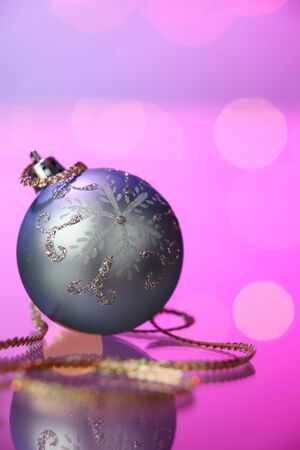 christmas decoration item on the purple backgroundの写真素材